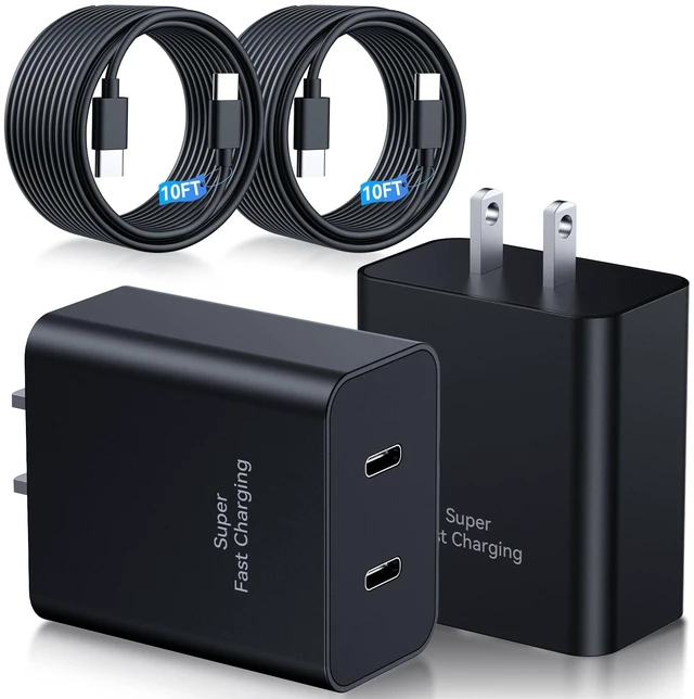 Main image of Samsung Charger Fast Charging,45W Dual USB C Samsung Android Phone Charger Super Fast USB C Samsung Charger Block,2Pack Dual Port Type C Wall Charger Adapter 10 FooT Samsung Charger Fast Charging Cord