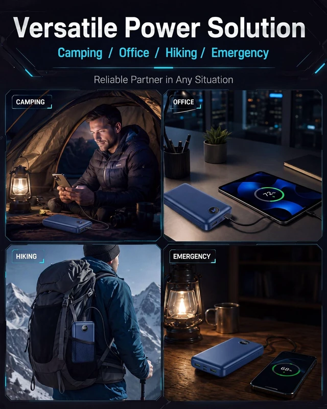 Alt view image 7 of 7 - Portable Charger Power Bank 27000mAh 22.5W Fast Charging USB C Battery Pack | External Battery Bank Digital Display Phone Charger with 3 Output & 2 Input for iPhone 18/17/16/15/14/13/12, Samsung etc