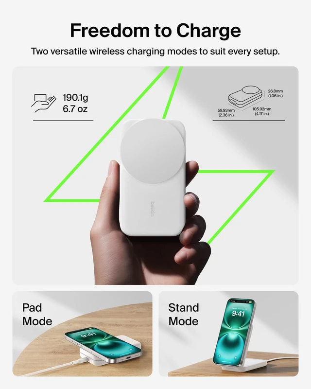 Alt view image 5 of 7 - Belkin Qi2.2 25W Wireless 3 in 1 Foldable Fast Charging Station for iPhone | Fast Charigng, MagSafe Compatible, iPhone 17/16/15, Apple Watch, AirPods, Travel Charger, Magnetic