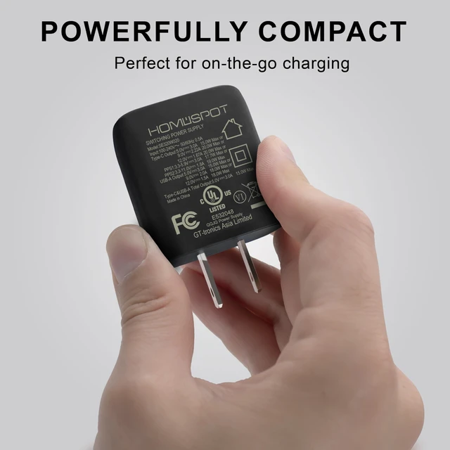 Alt view image 4 of 4 - HomeSpot USB C Wall PD Charger 20W Dual Port (4 Pack) PD and QC 3.0 Charging Block Compatible with iPhone 12/13/14/15/Pro Max, Apple Watch S8/ S9, iPad Pro/iPad Air, Airpods/Airpods Pro