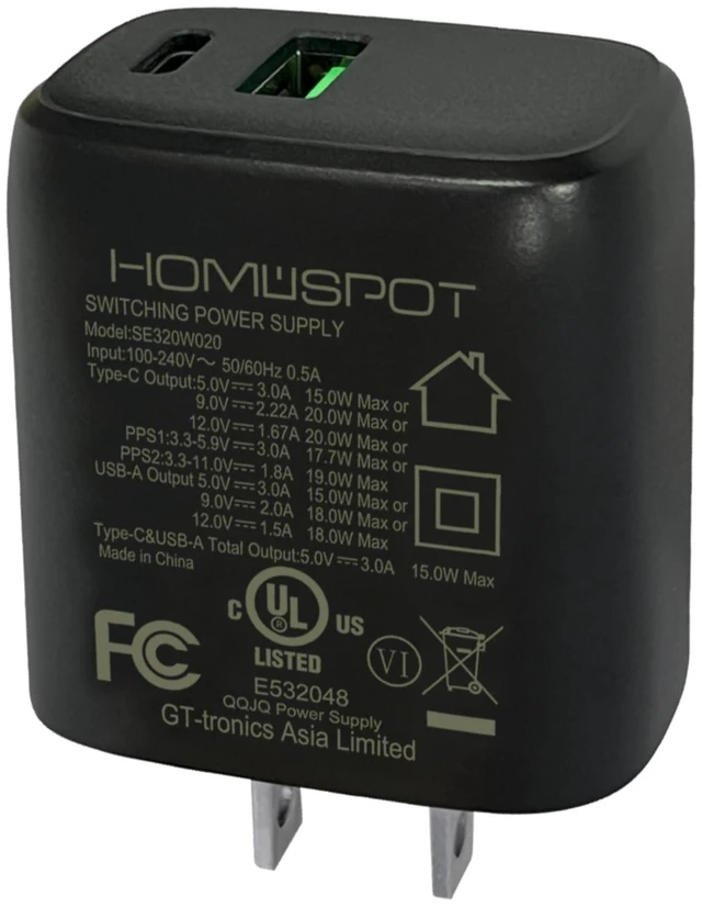 Main image of HomeSpot USB C Wall PD Charger 20W Dual Port (4 Pack) PD and QC 3.0 Charging Block Compatible with iPhone 12/13/14/15/Pro Max, Apple Watch S8/ S9, iPad Pro/iPad Air, Airpods/Airpods Pro