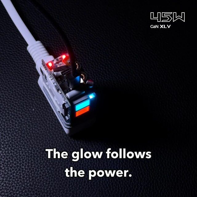 Alt view image 3 of 7 - PHYSCE 45W 3D RGB Dual USB C Gaming Charger for iPhone, Switch 1 Dock