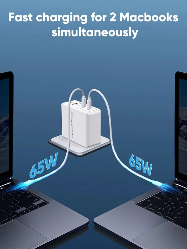 Alt view image 3 of 7 - PowerLot 140W GaN PD Power Adapter,18W USB-A Charger, PD3.1 140W Type C Wall Charger or MacBook Pro 16'', Dell XPS, iPhone 16/15 Pro Max, iPad Pro, Chromebook,Tablet