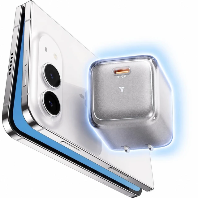 Main image of TORRAS IceNano X for iPhone 18 Pro Max, Duo, 60W GaN AVS USB-C Fast Charger | Silver Compact Charger Block with Cooling Design & Foldable Plug for iPhone 17/16/15/14/13, MacBook Air & iPad Pro Models