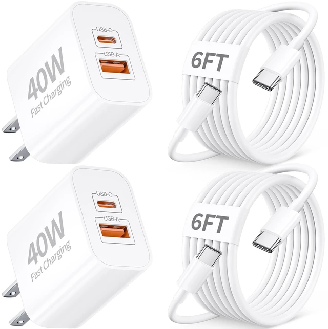 Main image of 40W USB C Fast Charger for Moto G/G Play/G Power/G Stylus/Edge/Razr/Ultra | Type C Super Fast Wall Charger Block, 2026-2022 Moto Phone Fast Charging Adapter Accessories with 6 FT Long USB C Cable Cord