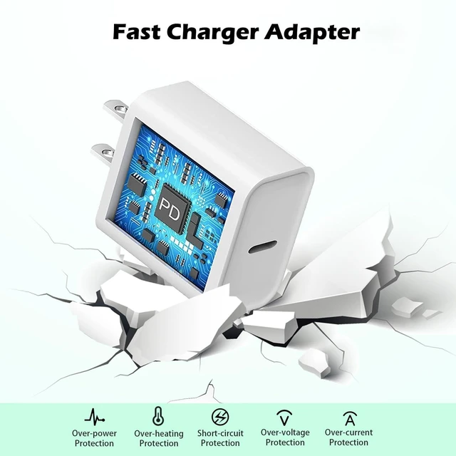 Alt view image 3 of 7 - iPhone Charger Fast Charging for iPhone 14,2PK Wall Block USBC Charger Plug with USB C to Lightning Charging Cable Cord Compatible with iPhone 14/14 Pro Max/13/13 Pro Max/12/12 Mini/11/XS/X/8Plus/iPad