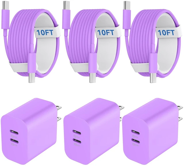 Main image of Phone 17 16 15 Pro Max Charger Cable, 20W Dual Port USB C Fast Charger Block with 10FT Long USB C to C Fast Charging Cord Cable for Phone 17 16 15 Pro Max/16 15 Pro/16 15/16 15 Plus,Pad Pro 12.9"/11"