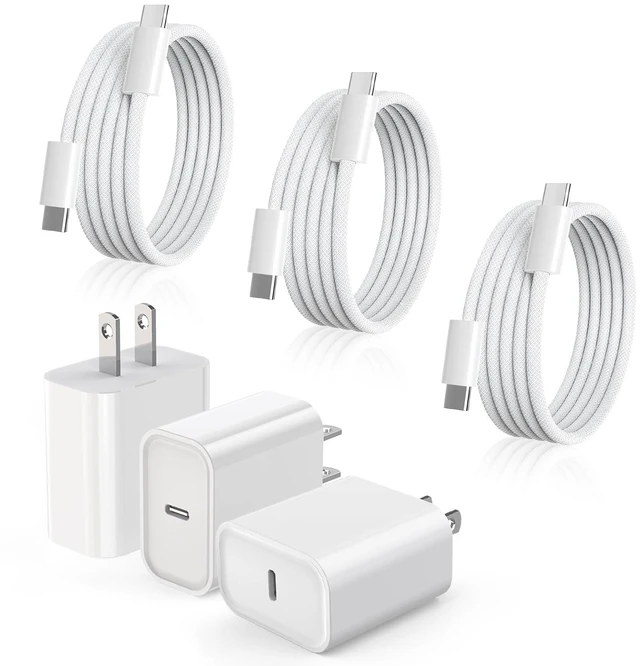 Main image of iPhone Charger Fast Charging, Fast iPad Charger 3 Pack 20W USB C Wall Block 3.3FT Type C to C Charging Cable for iPhone 17/17 Pro/17 Pro Max/Air/16/16e/16 Pro/16 Pro Max/15 Pro, iPad Pro/Mini, Airpods