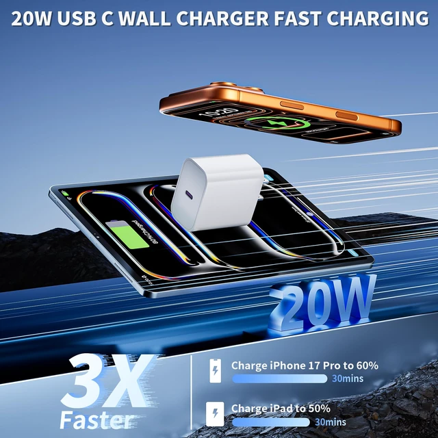 Alt view image 2 of 7 - iPhone Charger Fast Charging, Fast iPad Charger 3 Pack 20W USB C Wall Block 3.3FT Type C to C Charging Cable for iPhone 17/17 Pro/17 Pro Max/Air/16/16e/16 Pro/16 Pro Max/15 Pro, iPad Pro/Mini, Airpods