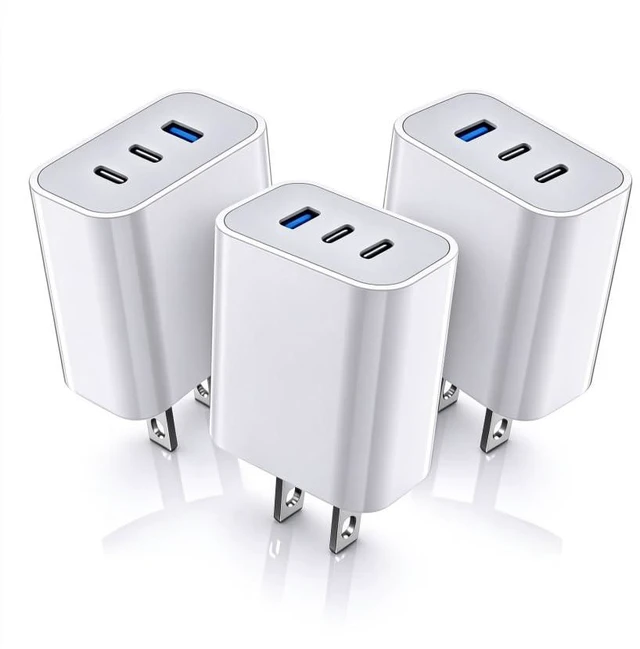 Main image of iPhone 18 17 Pro Charger Block,3Pack 3-Port Dual USB C Wall Charger Adapter 35W Multiport Wall Cube Power Adapter+QC Plug Fast Type C Charging Block for iPhone Duo 18 17 16 15 Pro Max 14 13 12 11/iPad
