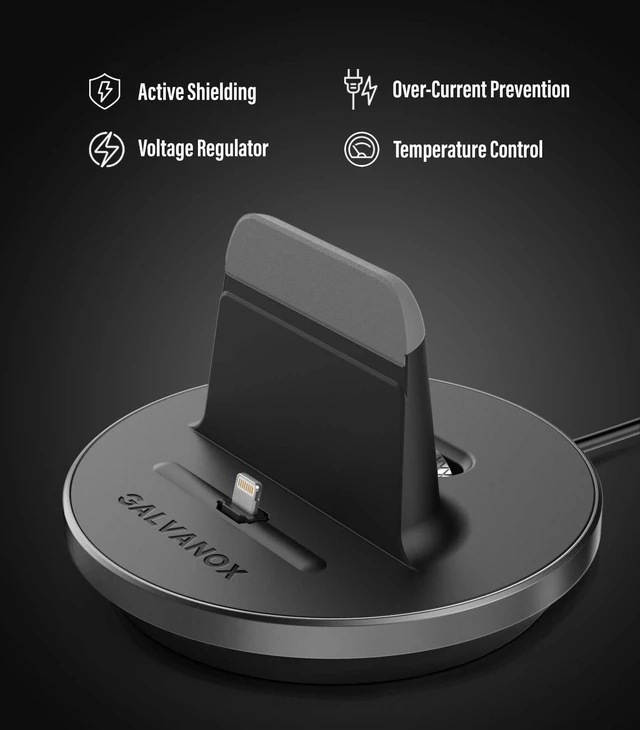 Alt view image 6 of 7 - Fast Charging Power Stand for iPhone and iPad Models - MFi Certified Lightning Dock with USB-C Wall Adapter (for All iPhone 12/13 /14 Models)