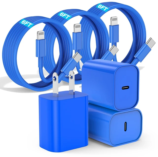 Main image of Fast Charger for iPhone Charger Fast Charging 6ft Lightning Cable,for iPhone 14 13 12 Pro Max Charger Fast Charging with USB C Charger Block,Type C to Lightning Cord for iPhone 11 Pro Max/XS-Blue
