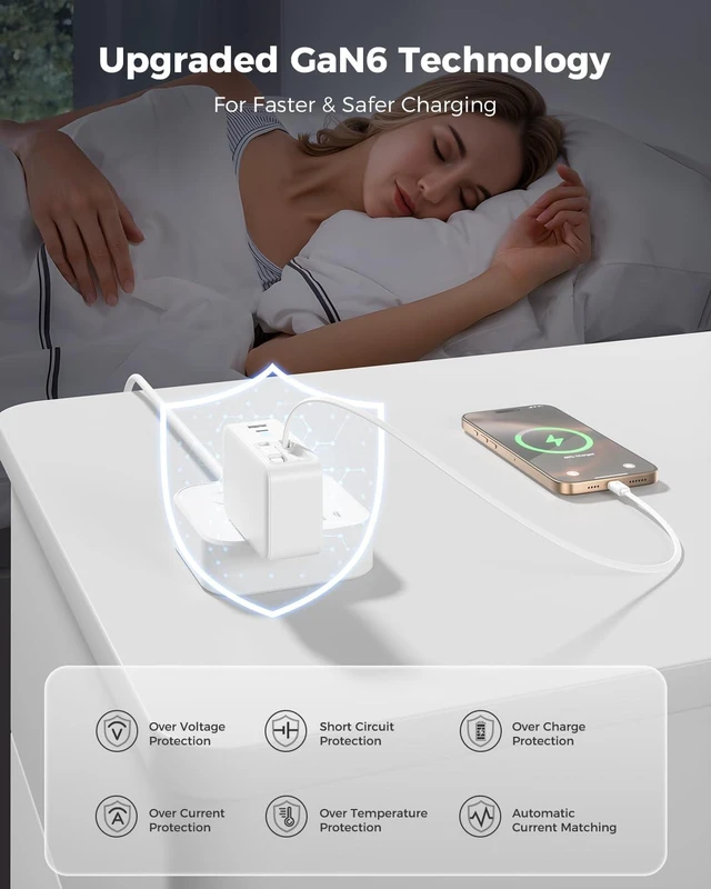 Alt view image 7 of 7 - SUPERONE Retractable iPhone Charger, 4 in 1 USB C Charger Block | Retractable Chargers Fast Charging with USB C & Apple Cable, Wall Chargers for iPhones 18/17/16/15/14/13, Pad, Samsung, Pixel