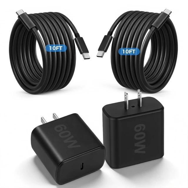 Main image of 10FT Fast Charging Cord TypeC with 60W USBC Charger Block for Samsung Phone 10Feet USB Cable Type C Charger Fast Charging for Samsung Galaxy S26/S25/S24/S23/S22/S21/S20/S26 Ultra/Z Fold7/iPhone 17/16