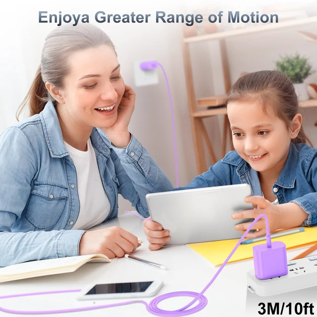 Alt view image 6 of 7 - iPhone 18 17 16 15 Fast Charger and 6ft 10ft Type C to C Cable Cord Long, USB C Charging Block for Apple iPhone Duo/18 Pro Max/17 Air/16/15 Plus,iPad 12.9 inch/Mini, Wall Plug Power Adapter Cube Brick