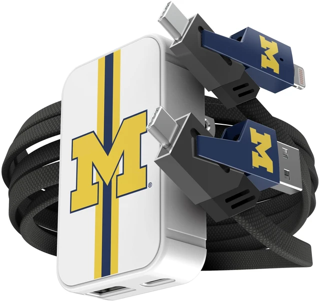 Main image of SOAR Collegiate Slim Wall Charger and 4 in 1 Multi Charging Cable, Michigan Wolverines