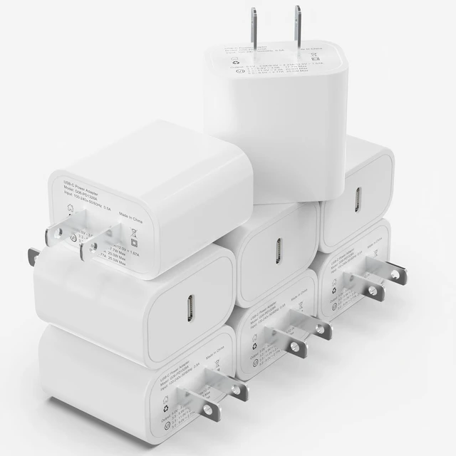 Main image of 8Pack USB C Charger Block 20W Phone Fast Charger Wall Charger with PD 3.0 | Compact Type C Power Adapter for Phone 18/17/16/15/14, Galaxy, Pixel, AirPods Pro (Arctic White)