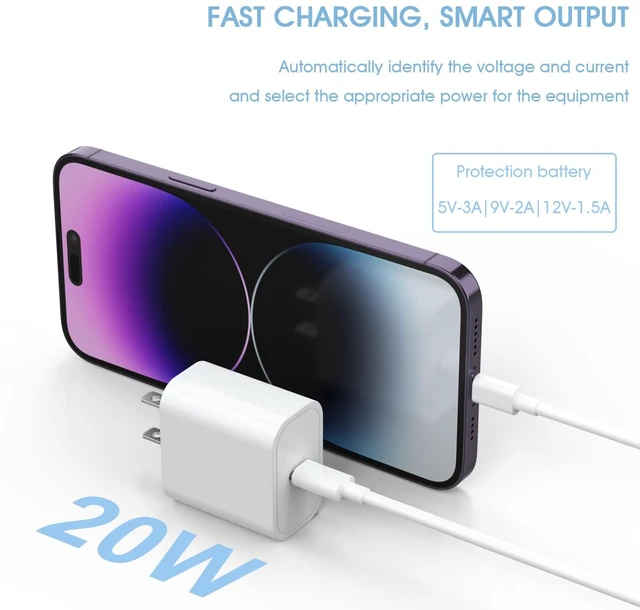 Alt view image 3 of 7 - 8Pack USB C Charger Block 20W Phone Fast Charger Wall Charger with PD 3.0 | Compact Type C Power Adapter for Phone 18/17/16/15/14, Galaxy, Pixel, AirPods Pro (Arctic White)
