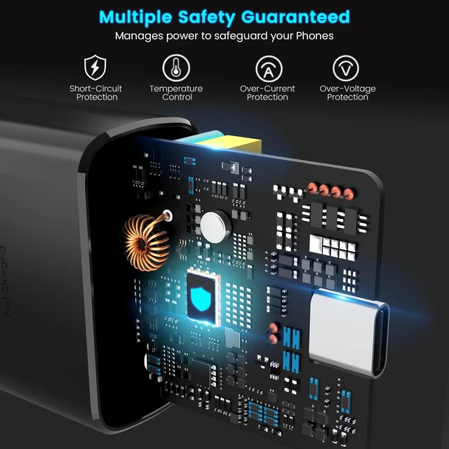 Alt view image 6 of 7 - 45W USB-C Charger, 45 Watt Super Fast Charger Type C & 2X 10FT Type C Cord | 2Pack 45W USB C Android Phone Fast Charging Block, for Samsung Galaxy S26 Ultra/S26+/S25/S24 Ultra/S23+/S22/Note10, Tab S9