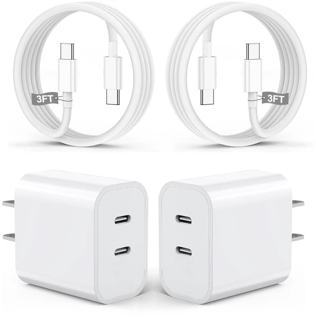 Main image of iPhone 18 Pro Max Charger,2Pack Dual USB C Port Fast Wall Chargers Block with 3FT USB C to C Charger Fast Charging Cable Cord for iPhone Duo/18 Pro/18 Pro Max/17/17Pro Max/16e/15Plus/iPad Pro/Air/Mini