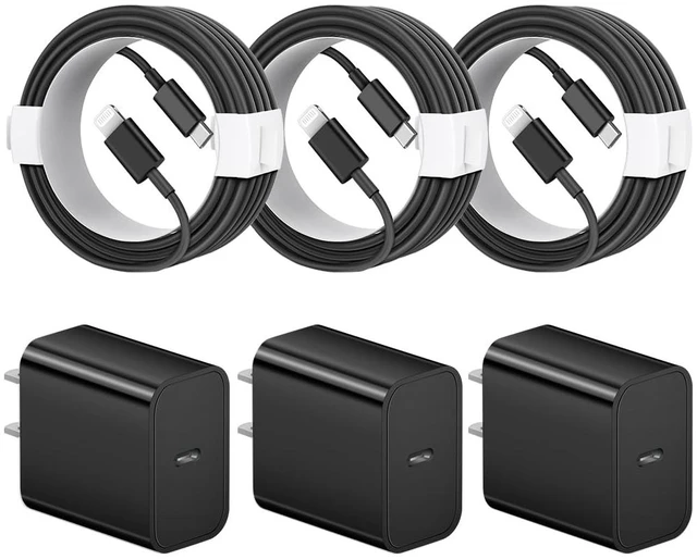 Main image of iPhone 14 13 12 11 Charger Fast Charging iPhone Fast Charger 3-Pack 20W iPad Chargers 6FT C Chargers Fast Charging Cord Whit iPhone 14/14 Max/13 Pro/13/12 Mini/12 Pro Max/11 Max/Xs and iPad(Black)