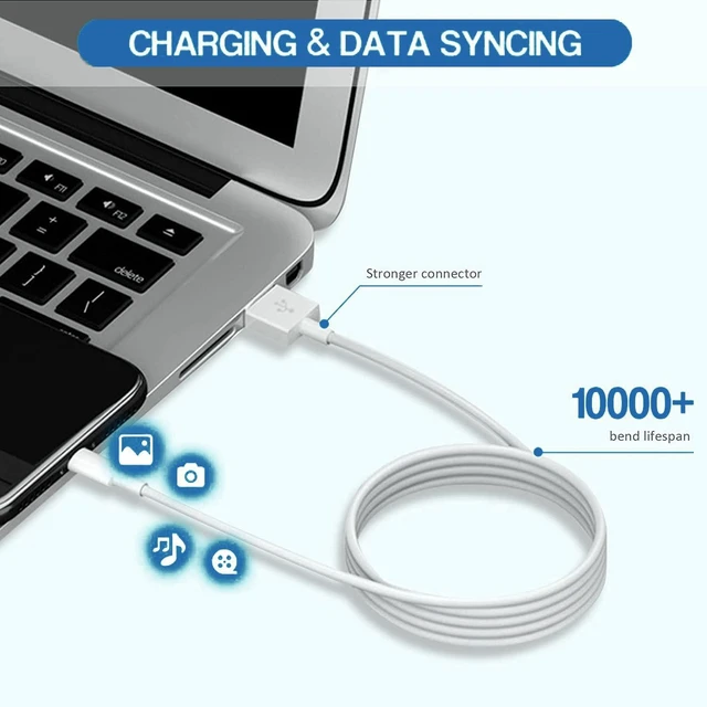 Alt view image 5 of 7 - 6FT iPad Fast Charger,2Pack iPhone Charger Pad Cord Fast Charging 12W USB A Wall Charge Foldable Portable Travel Plug with USB to Lightning Fast Charging Cable for iPad Mini 1/2/3/4/5,Air 1/2/3,iPhone