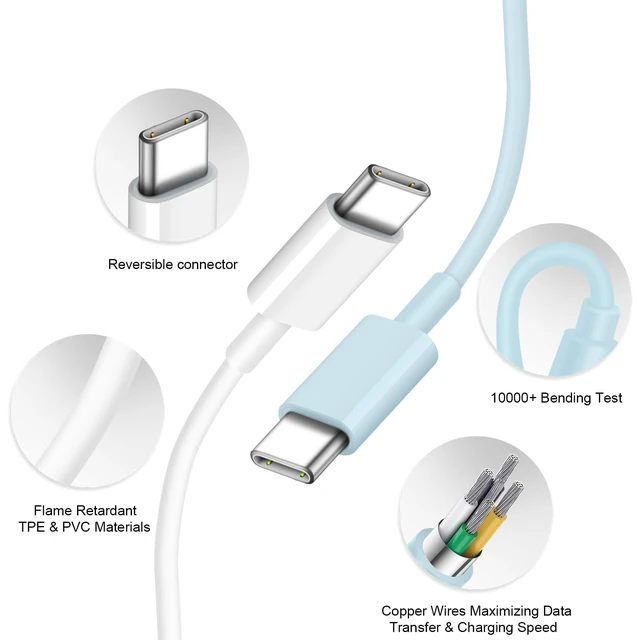 Alt view image 2 of 7 - iPhone 18 17 16 15 Charger Fast Charging 30W USB C Chargers Block