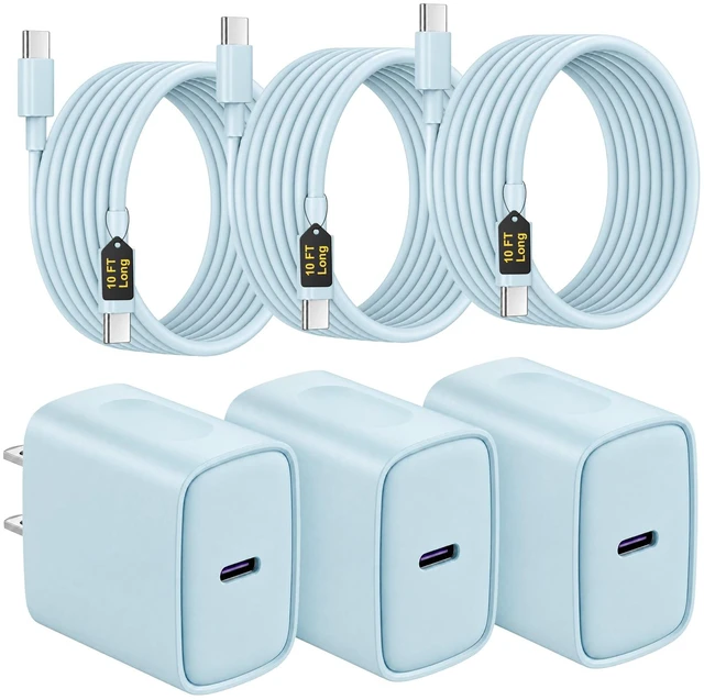 Main image of iPhone 18 17 16 15 Charger Fast Charging USB C Charger Type C Charger 3Pack | Extra Long 10 FT USB C Cable for iPhone Duo/18 18/Pro/18 Pro Max/17/17 Pro/17 Pro Max/16/16 Max/15 /Samsung