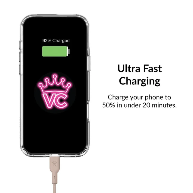 Alt view image 4 of 7 - VELVET CAVIAR Fast Charging Set, Dual Port Wall Adapter with 6ft USB-C Cable (Iced Chai)