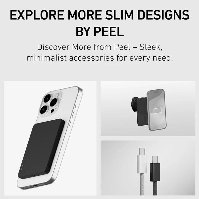 Alt view image 6 of 6 - PEEL Thin Wall Charger (Black) | 35W Fast Charging USB-C Adapter, Ultra-Slim, Space-Saving Design, UL, FCC, CE, RoHS Compliant for Safety