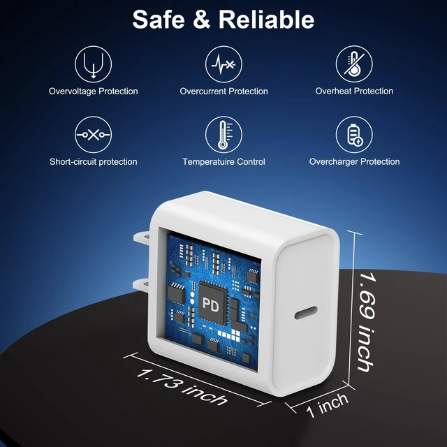 Alt view image 2 of 7 - for iPhone 18 17 16 Charger Fast Charging Lightning&USB C Cord Type C Block Extra Long 10FT Cable with 3Pack PD 20W Charger Blocks for iPhone Duo/18/18 Pro/18 Pro Max/17/17 Pro/17 Pro Max/16/15/14/13