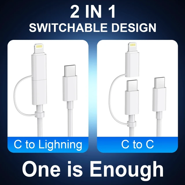Alt view image 5 of 7 - for iPhone 18 17 16 Charger Fast Charging Lightning&USB C Cord Type C Block Extra Long 10FT Cable with 3Pack PD 20W Charger Blocks for iPhone Duo/18/18 Pro/18 Pro Max/17/17 Pro/17 Pro Max/16/15/14/13