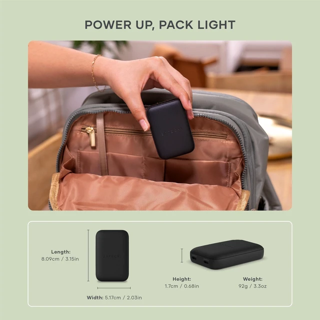 Alt view image 6 of 7 - Satechi OntheGo 67W GaN Wall Charger, PD 3.0 + PPS, Dual USB-C Ports, Black | Dual USB-C ports, 45W+20W split-charging mode, fits MacBook, iPad, iPhone 18, Galaxy, Pixel, Steam Deck