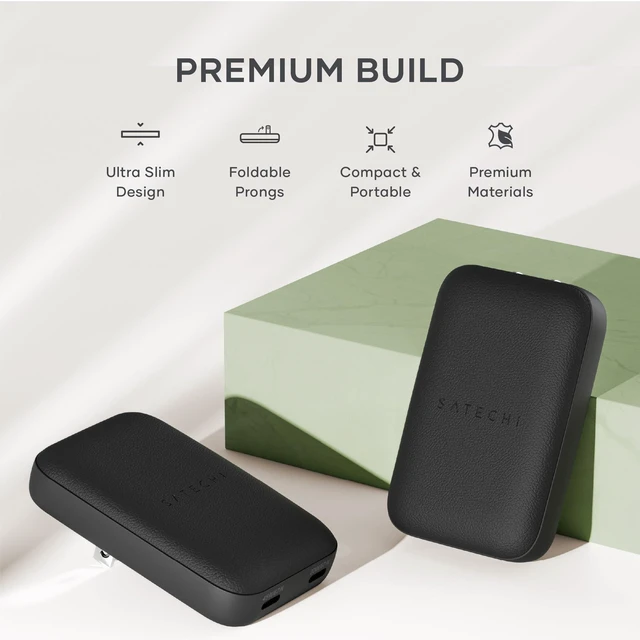 Alt view image 7 of 7 - Satechi OntheGo 67W GaN Wall Charger, PD 3.0 + PPS, Dual USB-C Ports, Black | Dual USB-C ports, 45W+20W split-charging mode, fits MacBook, iPad, iPhone 18, Galaxy, Pixel, Steam Deck