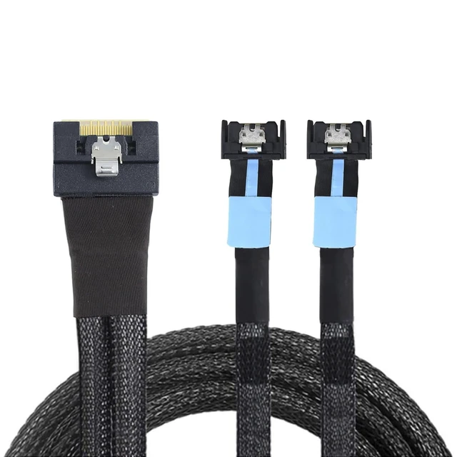 Alt view image 6 of 6 - AoQhir Slimline SAS SFF-8654 8I to Dual MCIO 4I Server Cable with Anti-Misplug Full Cover Design, 16G High-Speed Copper Wire Harness (0.8M/31.49in)