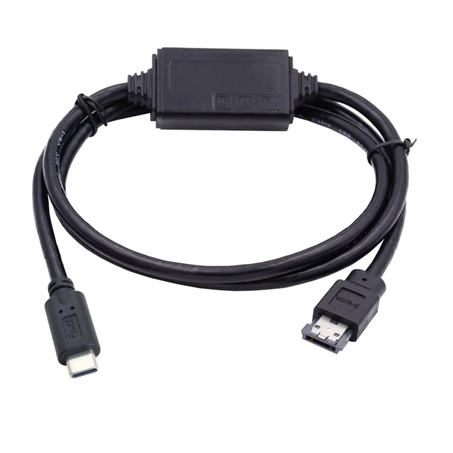 Alt view image 7 of 7 - cablecc USB-C Type-C to Power Over eSATA DC5V Adapter USB3.0 to HDD/SSD/ODD eSATAp Converter Cable