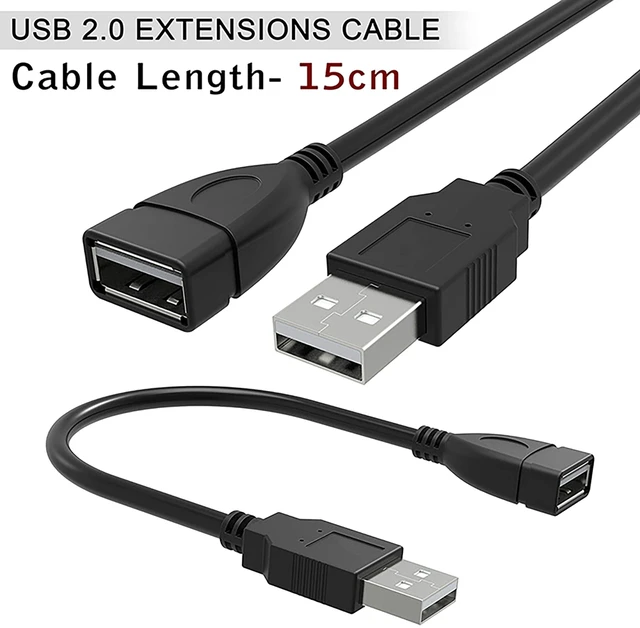 Alt view image 2 of 7 - SaiTech IT USB 2.0 A Male to Female Extension Cable, Black, 15cm, 10-Pack | Flexible Short Extender, Data Transfer & Charging, LED/LCD TV Back Panel, Ppen Ddrives, Ccard Readers, Adjustable Angle