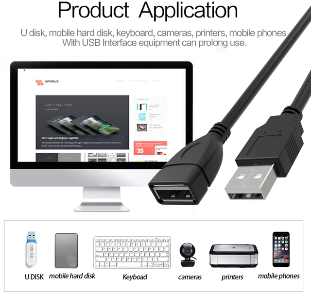 Alt view image 7 of 7 - SaiTech IT USB 2.0 A Male to Female Extension Cable, Black, 15cm, 10-Pack | Flexible Short Extender, Data Transfer & Charging, LED/LCD TV Back Panel, Ppen Ddrives, Ccard Readers, Adjustable Angle