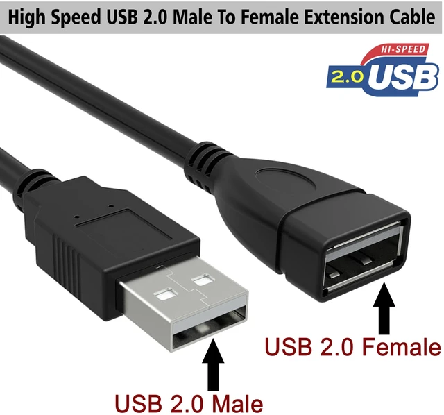 Alt view image 3 of 7 - SaiTech IT USB 2.0 A Male to Female Extension Cable, Black, 15cm, 10-Pack | Flexible Short Extender, Data Transfer & Charging, LED/LCD TV Back Panel, Ppen Ddrives, Ccard Readers, Adjustable Angle
