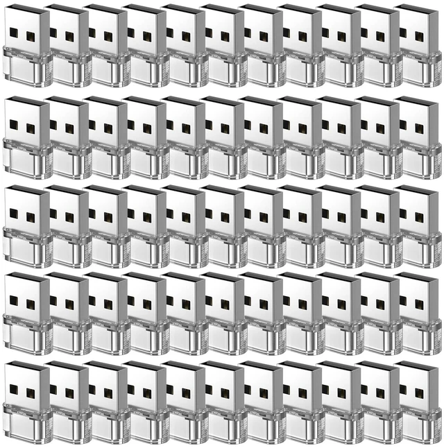 Main image of 50 Packs USB A to USB Clear Adapter,USB C Female to A Male Charger Converter Compatible with Apple Watch Ultra iWatch 8 7,iPhone16 15 14 13 Pro Max Plus,iPad 9 10 Air 5 Mini 6,Car,Galaxy S23