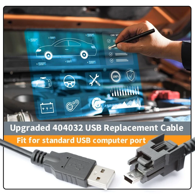 Alt view image 2 of 7 - Erchon 404032 USB Cable Replacement for Nexiq USB Link 2 3 | Compatible with Cummins Inline 7, for Standard USB Computer Port, Plug-and-Play