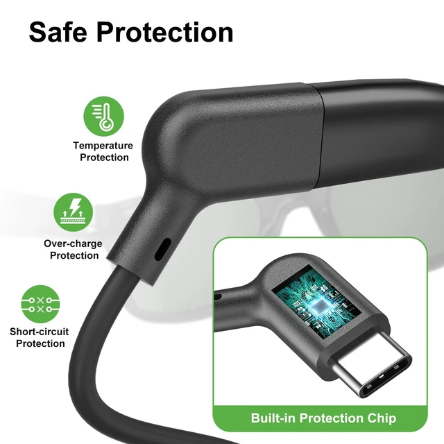 Alt view image 4 of 7 - AR Smart Glasses USB C Charging Data & Power Supply Cable 1.2M/3.9FT | 20Gbps USB 3.2 Gen2 Compatible with XREAL Air/One, VITURE Pro XR, RayNeo Air,Rokid Max / Joy