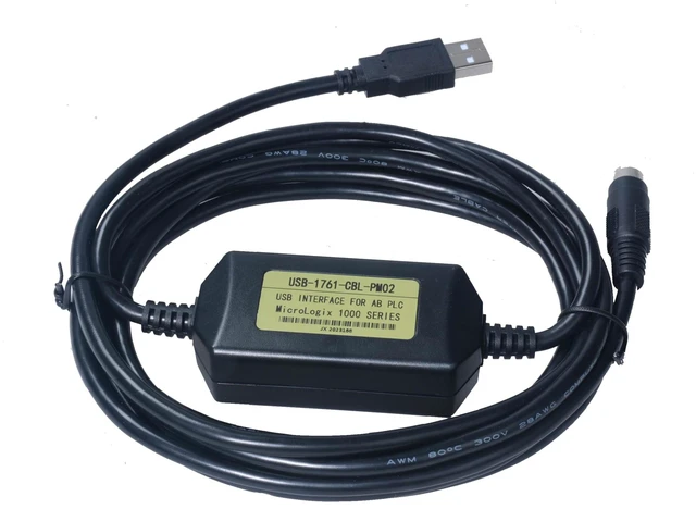 Main image of Washinglee Programming Cable Compatible for Allen Bradley PLC Micrologix 1000 1100 1200 1400 1500 Series, for 1761-CBL-PM02 Replacement, 6 FT