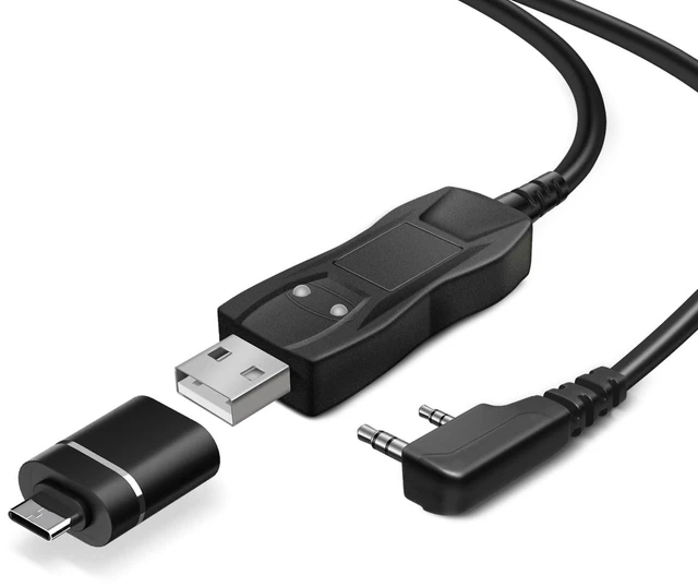 Main image of TNP FTDI USB Programming Cable with USB C Adapter for Baofeng Radio (3 FT) | Chirp-Compatible USB 2-Pin Cable for Btech, Radioddity and Wouxun Handheld Radios; Supports Windows, Mac and Linux