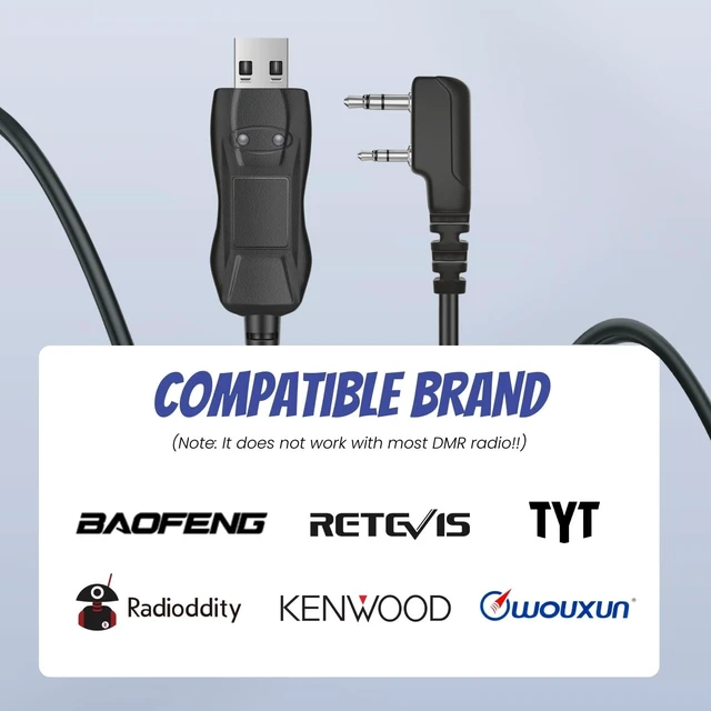 Alt view image 5 of 7 - TNP FTDI USB Programming Cable with USB C Adapter for Baofeng Radio (3 FT) | Chirp-Compatible USB 2-Pin Cable for Btech, Radioddity and Wouxun Handheld Radios; Supports Windows, Mac and Linux