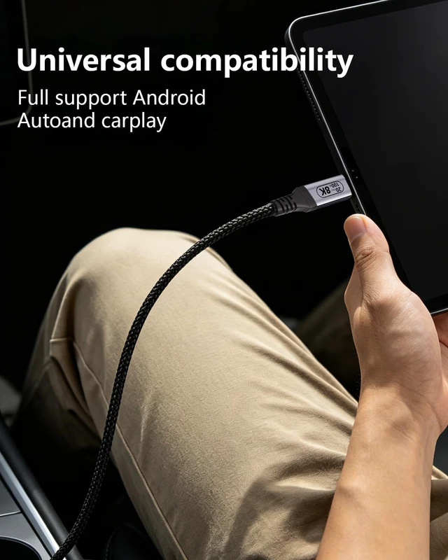 Alt view image 7 of 7 - Long USB C Cable 16.4FT, 8K@30Hz & 4K@120Hz Video Output 100W PD Fast Charging, 20Gbps Data Transfer, USB C 3.2 Gen 2×2 Cable Compatible with Thunderbolt 4/3, SSD,Display, Monitor,Hub,dispaly Cord