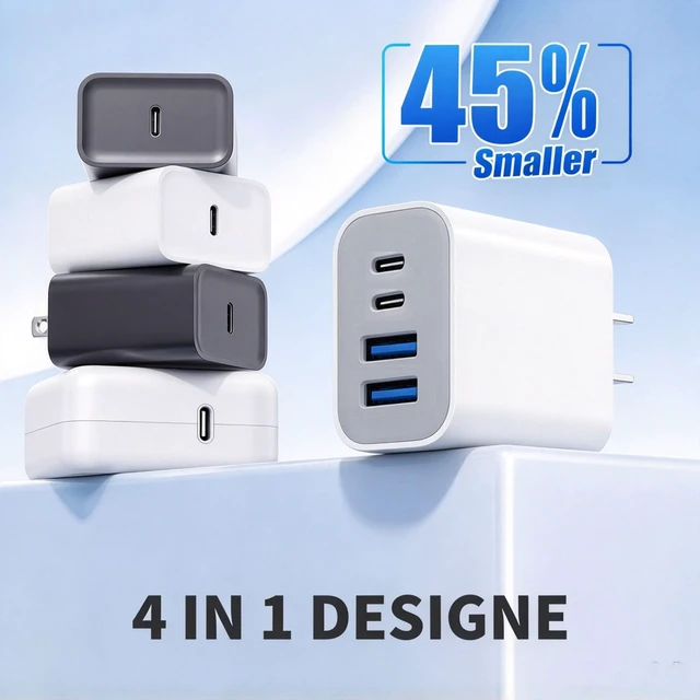 Alt view image 7 of 7 - iPhone 18 Charger for Apple Charge iPhone Fast Block 4Prots Plug USBC Cable 2Pack 10FT USB-C iPhone Charging Long Cable, Multiport PD&QC Wall Charger Adapter for iPhone 18Duo/18 Pro/17ProMax/16e/16/15