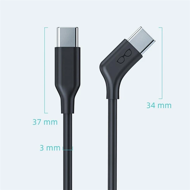 Alt view image 5 of 7 - xiwai Type-C to USB C Video Glasses Cable 200cm 135 Degree Right Angled 65W | 10Gbps 4K@60Hz PD Power Fast Charging Extension Data Cord for NS Handheld Console Laptops VR AR