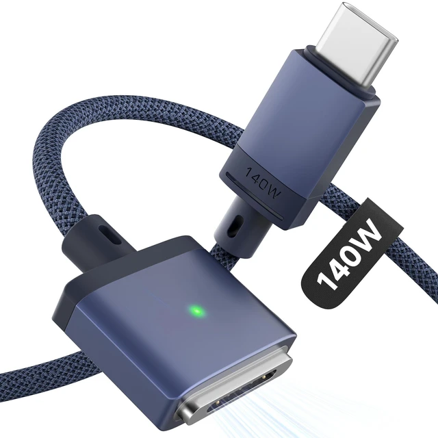 Main image of LUCMO Magnetic 3 Cable 6.6 FT for M5/M4/M3/M2 MacBook Air Pro Charger | 140W Fast Charger USB C Cord for MacBook Air (13"/15" 2022-2026), Pro (16"/14" 2026/2025/2024/2023/2021), Blue