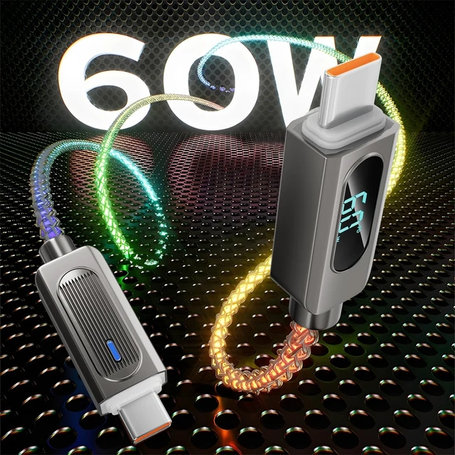 Alt view image 3 of 7 - Up USB-C Cable 2 Pack 5ft LED Charger RGB USBC to USBC Charging Cords | Multicolored RGB Colorful Gradual Type C LED Charging Cable Type C Charger Cord for iPhone 17 16 15 Samsung Galaxy S26 S25 24